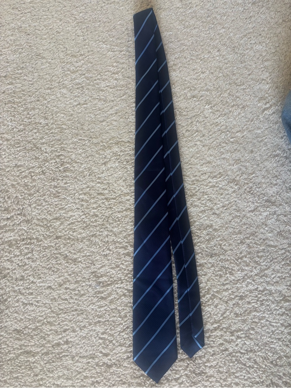 Children’s Place Youth Navy Tie with Light Blue Stripes